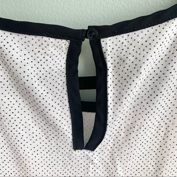 Loft | Women’s | Sleeveless Keyhole Blouse Black Polka Dots | White | XL - Picture 3 of 7
